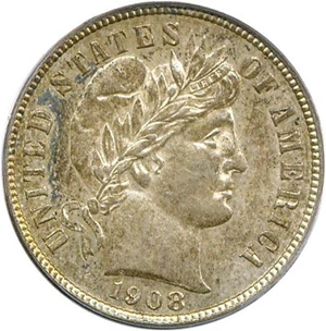 image for: 1908-S 10c PCGS/CAC AU58