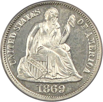 image for: 1869 10c PCGS Proof 63