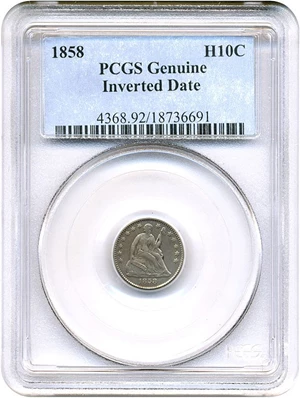 image for: 1858/1858 H10c PCGS Genuine (Inverted Date)