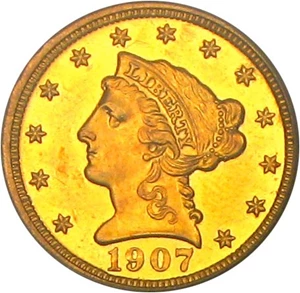 image for: 1907 $2 1/2 PCGS Proof 61