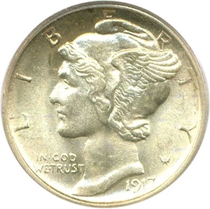 image for: 1917-S 10c PCGS MS65 FB OGH