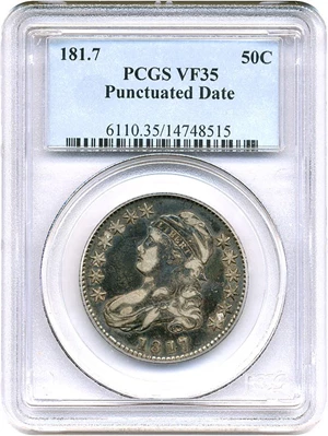 image for: 1817 50c PCGS VF35 (181.7, Punctuated Date)