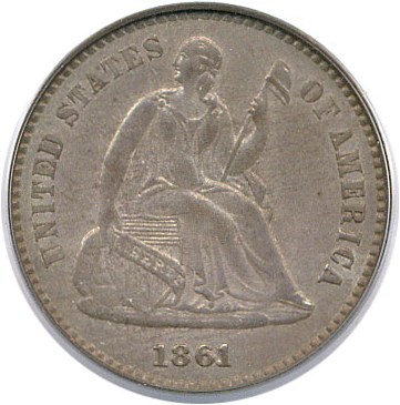 image for: 1861/0 H10c PCGS AU53