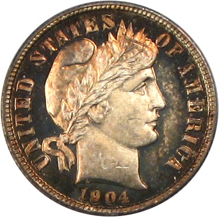 image for: 1904 10c PCGS Proof 64