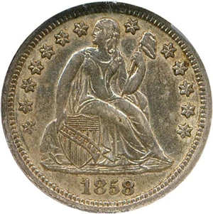image for: 1858 10c NGC AU55