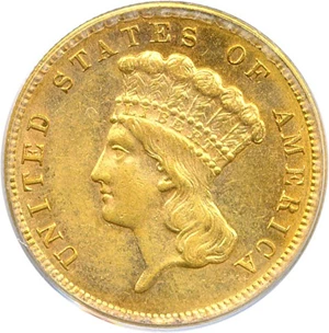 image for: 1889 $3 PCGS MS63