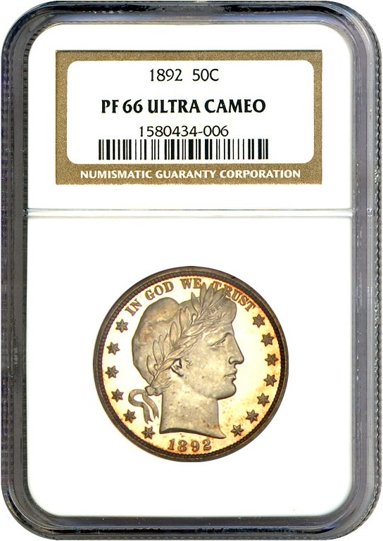 image for: 1892 50c NGC Proof 66 Ultra Cameo