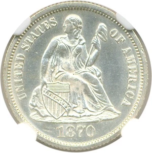 image for: 1870 10c NGC MS63