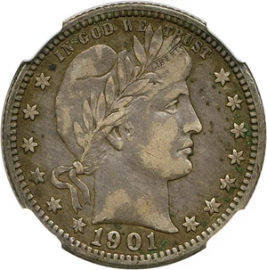 image for: 1901-O 25c NGC/CAC VF30