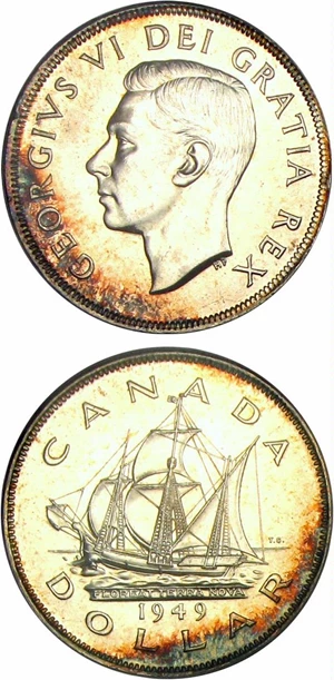 image for: Canada: 1949 $1 PCGS MS65