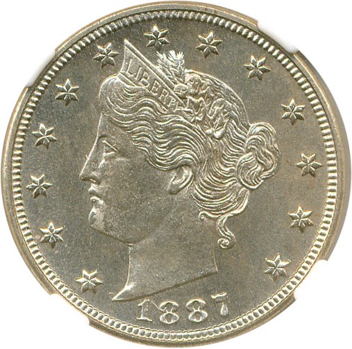 image for: 1887 5c NGC/CAC Proof 64
