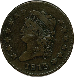 image for: 1813 1c PCGS/CAC VF35