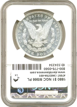 image for: 1880 $1 NGC MS66 PL