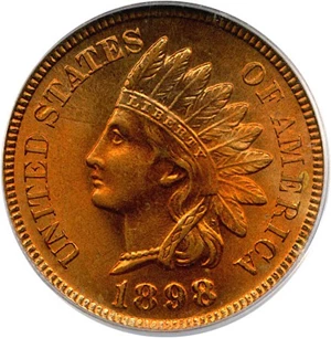 image for: 1898 1c PCGS MS66 RD