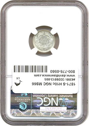 image for: 1871-S H10c NGC MS66