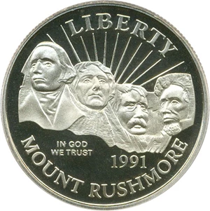 image for: 1991-S 50c PCGS Proof 69 DCameo (Mt. Rushmore)