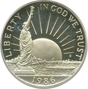 image for: 1986-S 50c PCGS Proof 69 DCameo (Statue Liberty)