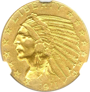 image for: 1911-D $5 NGC AU58