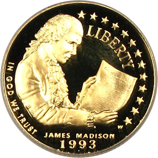 image for: 1993-W $5 PCGS Proof 69 DCameo (Madison)