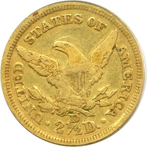 image for: 1845-D $2 1/2 PCGS VF35