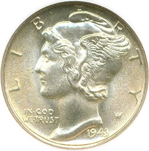 image for: 1943-S 10c NGC MS65 FB