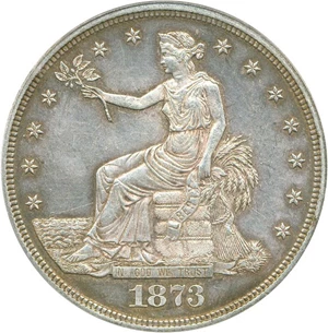 image for: 1873 Trade$ PCGS/CAC AU58