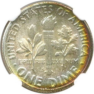 image for: 1950-S 10c NGC MS68 * Star/Color *