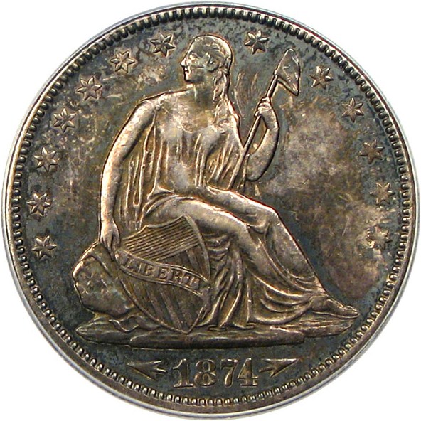 image for: 1874-CC 50c PCGS AU55 (Arrows)