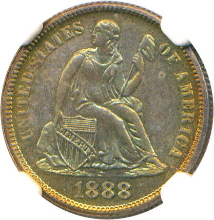 image for: 1888 10c NGC/CAC Proof 64