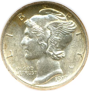 image for: 1917-S 10c NGC MS62 FB