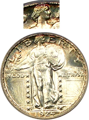image for: 1924-S 25c PCGS MS65+ * Color *