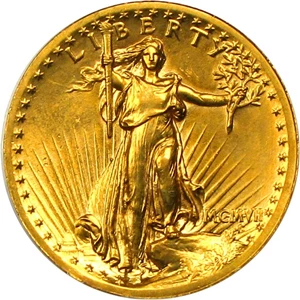 image for: 1907 $20 PCGS AU58 (High Relief, Wire Edge)