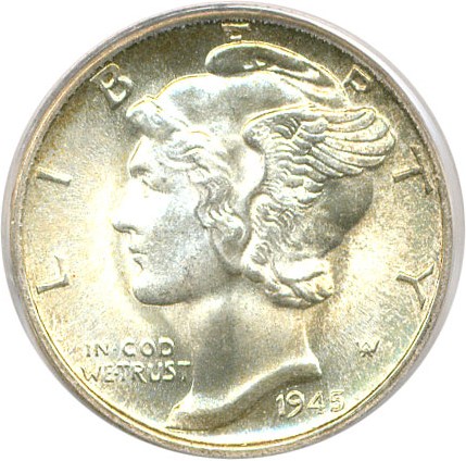 image for: 1945-S 10c PCGS MS66