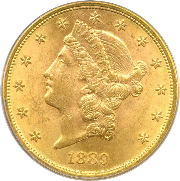 image for: 1889-S $20 PCGS MS63