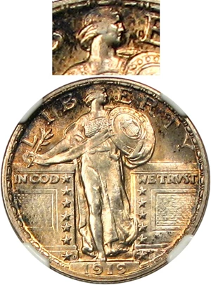 image for: 1919-D 25c NGC MS65