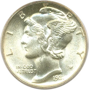 image for: 1931-D 10c PCGS MS65 FB