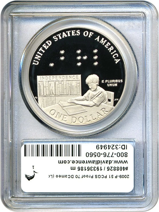 2009-P Louis Braille Commemorative Silver Dollar - NGC MS 69