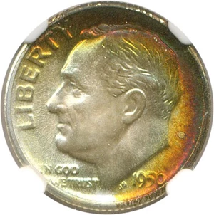 image for: 1950-S 10c NGC MS68 * Star/Color *