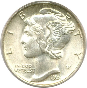 image for: 1931-S 10c PCGS MS65