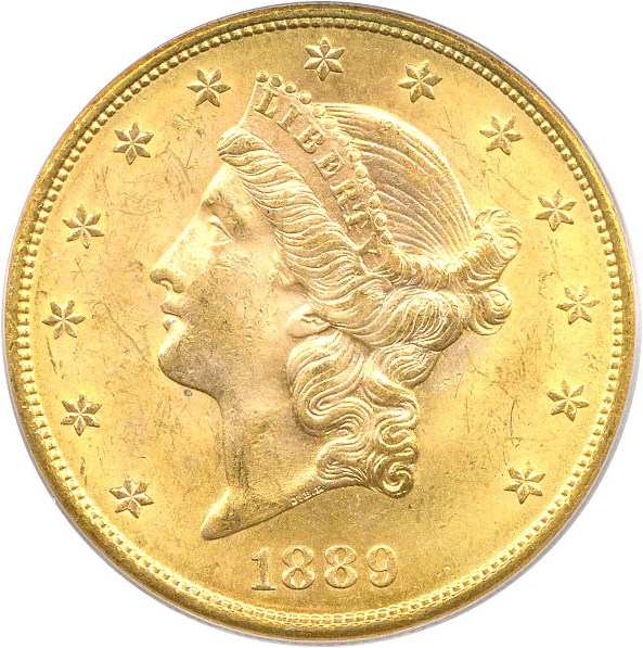 image for: 1889-S $20 PCGS MS63