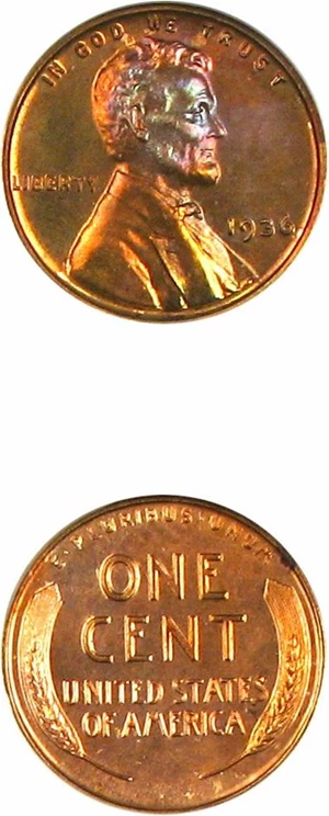 image for: 1936 1c NGC Proof 66 RB (Type 2, Brilliant Finish)