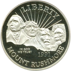 image for: 1991-S 50c PCGS Proof 69 DCameo (Mt. Rushmore)