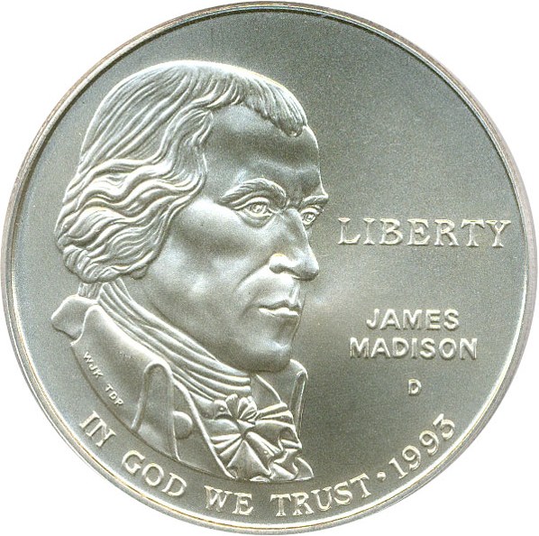 image for: 1993-D $1 PCGS MS69 DCameo (Madison)