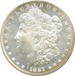 image for: 1887 $1 PCGS MS66 DMPL OGH