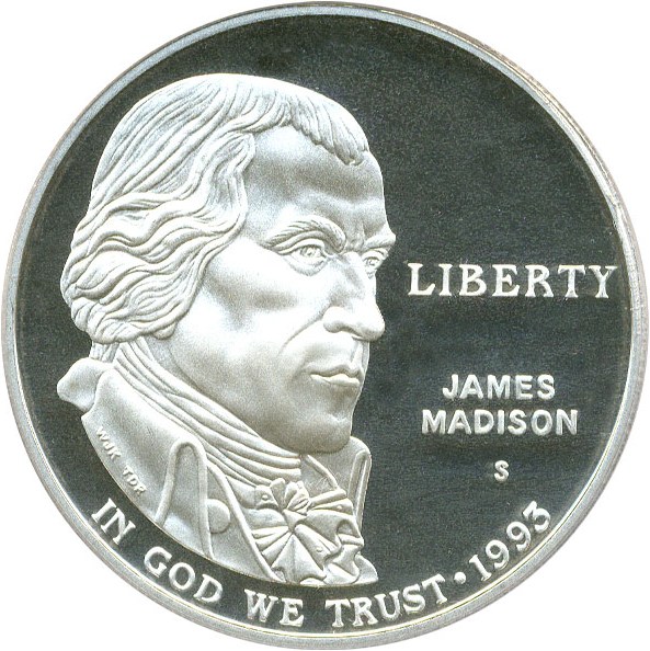 image for: 1993-S $1 PCGS Proof 69 DCameo (Madison)