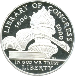 image for: 2000-P $1 PCGS Proof 69 DCameo (Library of Congress)