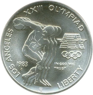 image for: 1983-P $1 PCGS MS69 (Olympic)