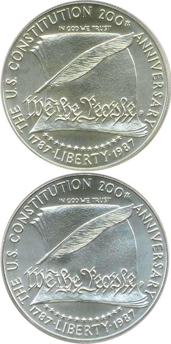 image for: 2-Coin Lot: 1987-P $1 PCGS MS69 (Constitution)