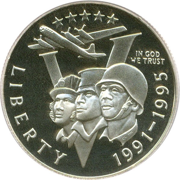 image for: 1991-95-P 50c PCGS Proof 69 DCameo (W.W. II)