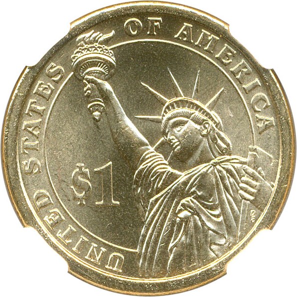 image for: 2009 Zach Taylor $1 NGC MS65  Missing Edge Lettering